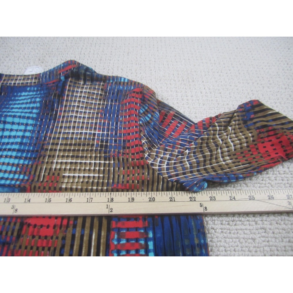 Joseph Ribkoff Shirt Womens Large Multicolor Tunic‎ High Low Hem Split Neck 5963 - Picture 6 of 7